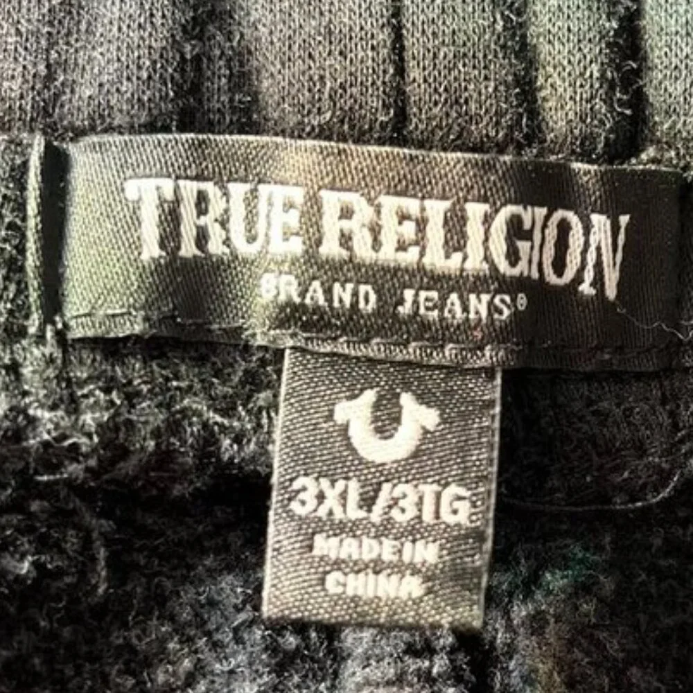 True Religion Tiger Baggy Vintage Sweatpants Gray 3XL